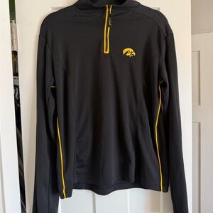 Iowa Hawkeyes Black and Yellow Quarter-Zip Pullover XL